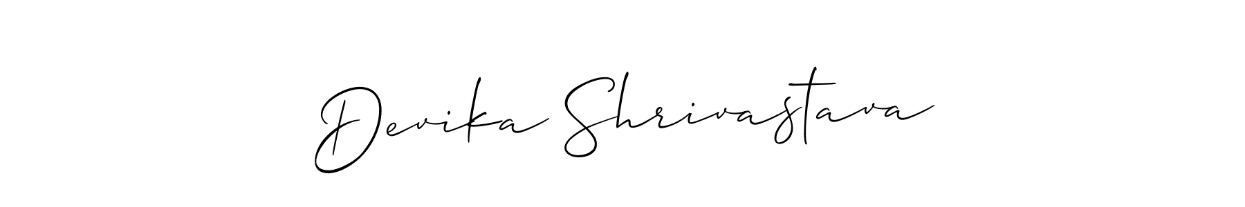 How to make Devika Shrivastava signature? Allison_Script is a professional autograph style. Create handwritten signature for Devika Shrivastava name. Devika Shrivastava signature style 2 images and pictures png