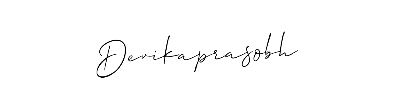 Also we have Devikaprasobh name is the best signature style. Create professional handwritten signature collection using Allison_Script autograph style. Devikaprasobh signature style 2 images and pictures png