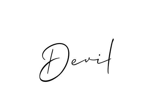 Design your own signature with our free online signature maker. With this signature software, you can create a handwritten (Allison_Script) signature for name Devil. Devil signature style 2 images and pictures png