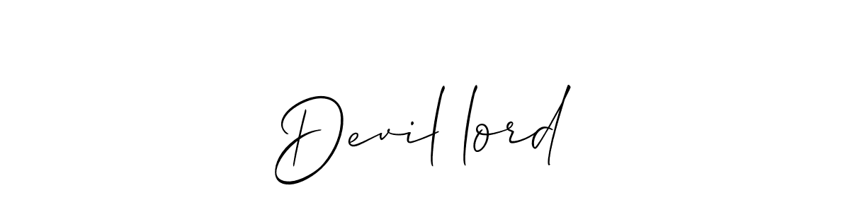 How to make Devil lord signature? Allison_Script is a professional autograph style. Create handwritten signature for Devil lord name. Devil lord signature style 2 images and pictures png