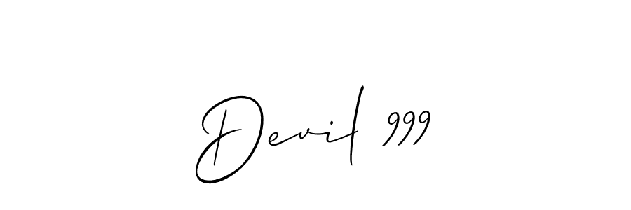 The best way (Allison_Script) to make a short signature is to pick only two or three words in your name. The name Devil 999 include a total of six letters. For converting this name. Devil 999 signature style 2 images and pictures png