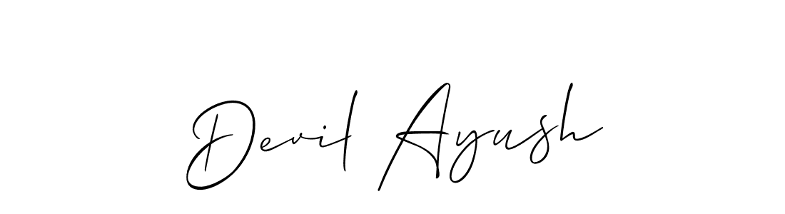 Make a short Devil Ayush signature style. Manage your documents anywhere anytime using Allison_Script. Create and add eSignatures, submit forms, share and send files easily. Devil Ayush signature style 2 images and pictures png