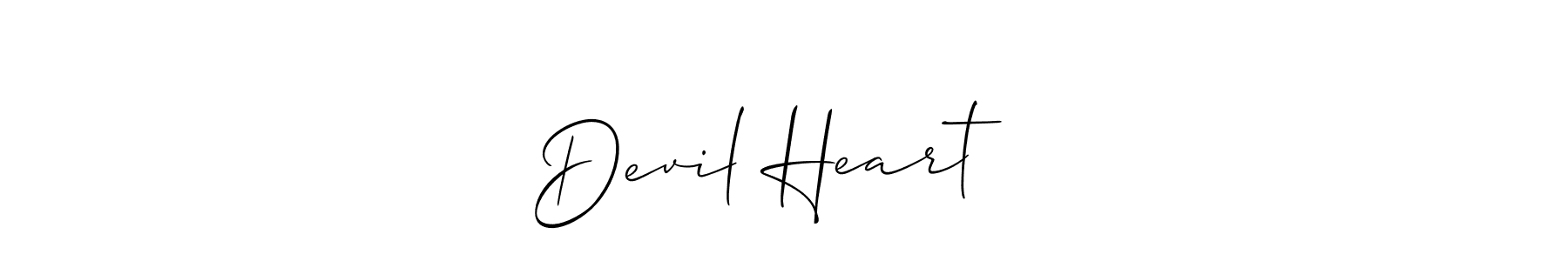 Also You can easily find your signature by using the search form. We will create Devil Heart ☠️ name handwritten signature images for you free of cost using Allison_Script sign style. Devil Heart ☠️ signature style 2 images and pictures png