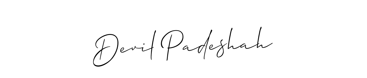 You should practise on your own different ways (Allison_Script) to write your name (Devil Padeshah) in signature. don't let someone else do it for you. Devil Padeshah signature style 2 images and pictures png