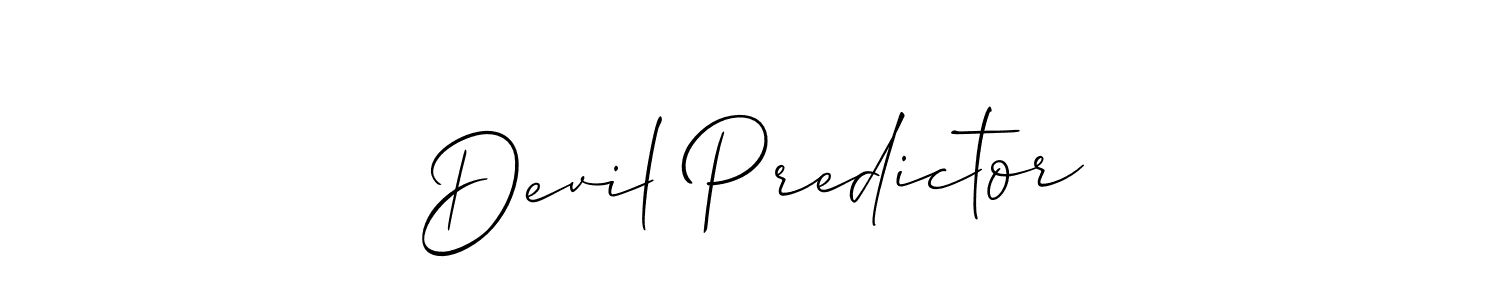 Devil Predictor stylish signature style. Best Handwritten Sign (Allison_Script) for my name. Handwritten Signature Collection Ideas for my name Devil Predictor. Devil Predictor signature style 2 images and pictures png