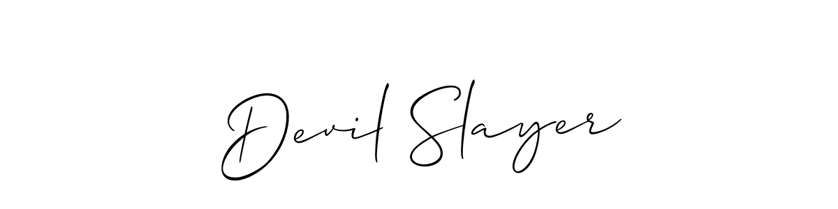 It looks lik you need a new signature style for name Devil Slayer. Design unique handwritten (Allison_Script) signature with our free signature maker in just a few clicks. Devil Slayer signature style 2 images and pictures png