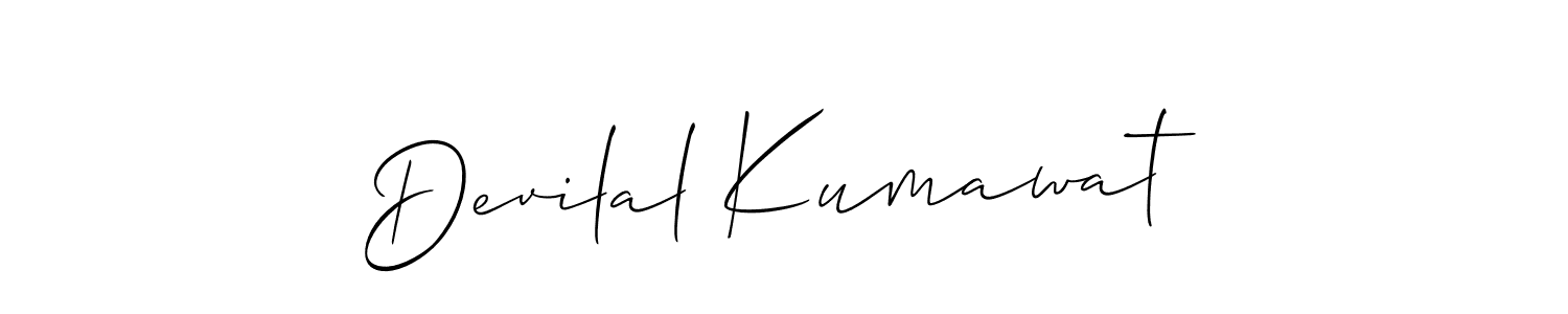 You should practise on your own different ways (Allison_Script) to write your name (Devilal Kumawat) in signature. don't let someone else do it for you. Devilal Kumawat signature style 2 images and pictures png