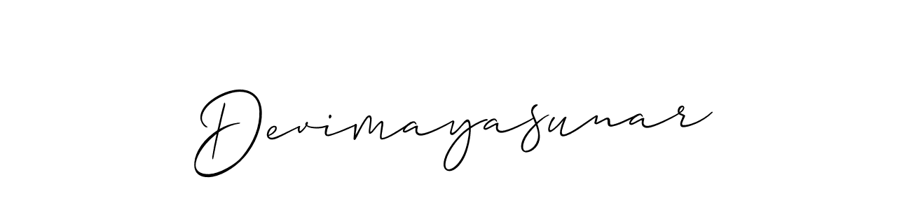 Use a signature maker to create a handwritten signature online. With this signature software, you can design (Allison_Script) your own signature for name Devimayasunar. Devimayasunar signature style 2 images and pictures png
