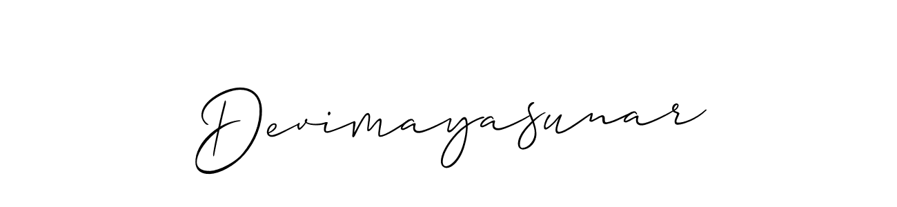 You should practise on your own different ways (Allison_Script) to write your name (Devimayasunar) in signature. don't let someone else do it for you. Devimayasunar signature style 2 images and pictures png