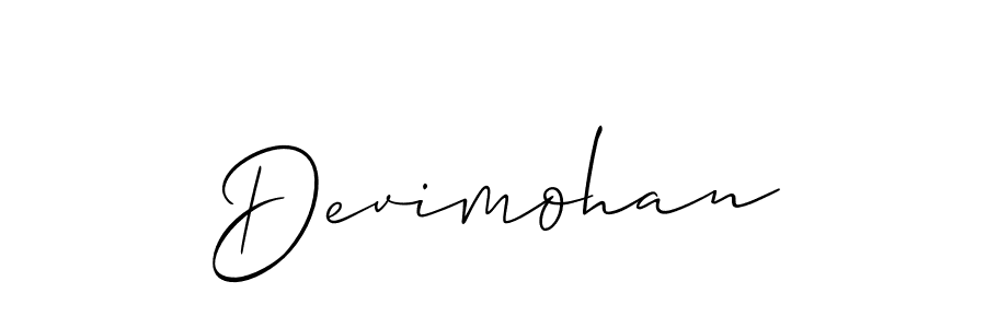 It looks lik you need a new signature style for name Devimohan. Design unique handwritten (Allison_Script) signature with our free signature maker in just a few clicks. Devimohan signature style 2 images and pictures png