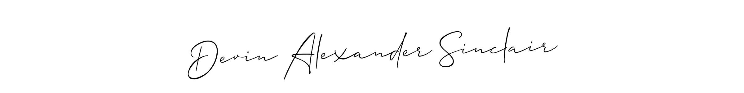 How to make Devin Alexander Sinclair signature? Allison_Script is a professional autograph style. Create handwritten signature for Devin Alexander Sinclair name. Devin Alexander Sinclair signature style 2 images and pictures png