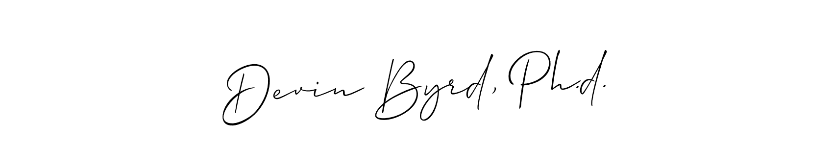 How to Draw Devin Byrd, Ph.d. signature style? Allison_Script is a latest design signature styles for name Devin Byrd, Ph.d.. Devin Byrd, Ph.d. signature style 2 images and pictures png