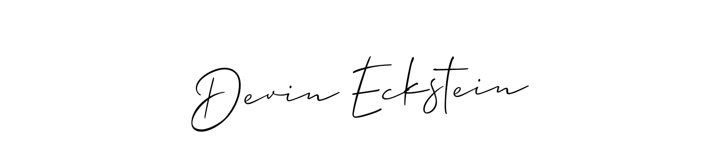 Devin Eckstein stylish signature style. Best Handwritten Sign (Allison_Script) for my name. Handwritten Signature Collection Ideas for my name Devin Eckstein. Devin Eckstein signature style 2 images and pictures png