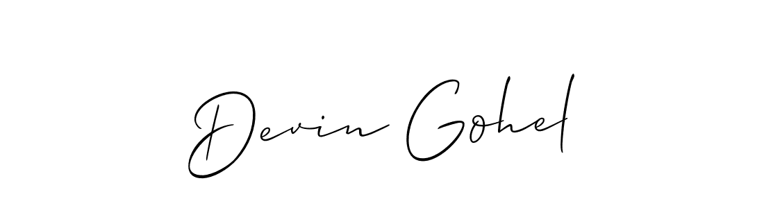 How to make Devin Gohel name signature. Use Allison_Script style for creating short signs online. This is the latest handwritten sign. Devin Gohel signature style 2 images and pictures png