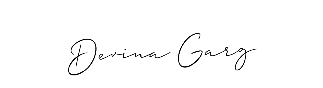 Devina Garg stylish signature style. Best Handwritten Sign (Allison_Script) for my name. Handwritten Signature Collection Ideas for my name Devina Garg. Devina Garg signature style 2 images and pictures png