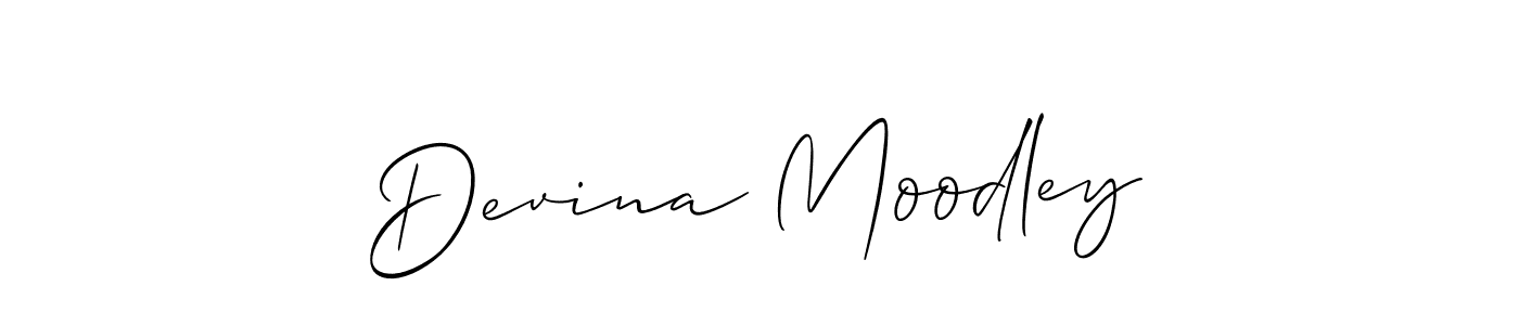 It looks lik you need a new signature style for name Devina Moodley. Design unique handwritten (Allison_Script) signature with our free signature maker in just a few clicks. Devina Moodley signature style 2 images and pictures png