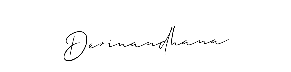 You should practise on your own different ways (Allison_Script) to write your name (Devinandhana) in signature. don't let someone else do it for you. Devinandhana signature style 2 images and pictures png