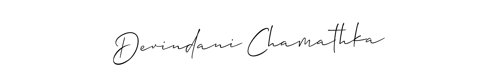 It looks lik you need a new signature style for name Devindani Chamathka. Design unique handwritten (Allison_Script) signature with our free signature maker in just a few clicks. Devindani Chamathka signature style 2 images and pictures png