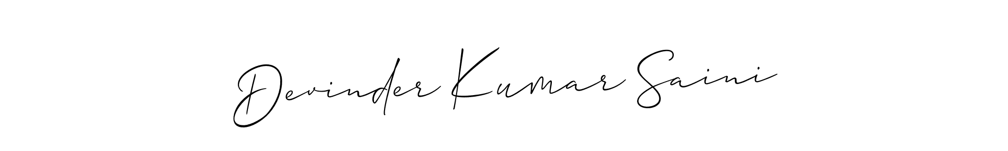 Allison_Script is a professional signature style that is perfect for those who want to add a touch of class to their signature. It is also a great choice for those who want to make their signature more unique. Get Devinder Kumar Saini name to fancy signature for free. Devinder Kumar Saini signature style 2 images and pictures png