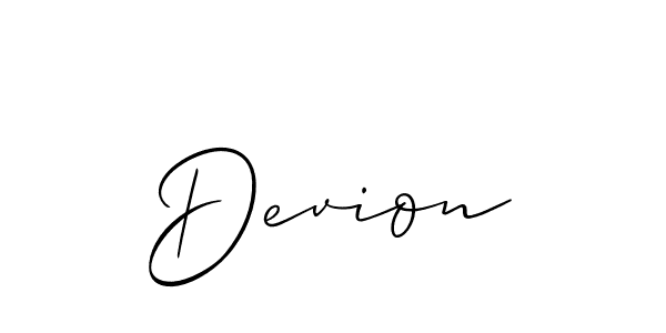 How to make Devion name signature. Use Allison_Script style for creating short signs online. This is the latest handwritten sign. Devion signature style 2 images and pictures png