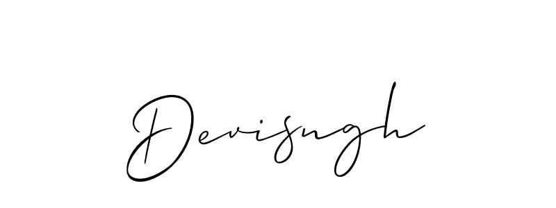 The best way (Allison_Script) to make a short signature is to pick only two or three words in your name. The name Devisngh include a total of six letters. For converting this name. Devisngh signature style 2 images and pictures png