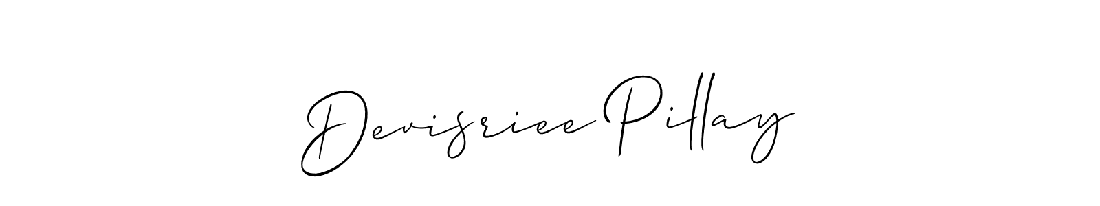 Make a beautiful signature design for name Devisriee Pillay. With this signature (Allison_Script) style, you can create a handwritten signature for free. Devisriee Pillay signature style 2 images and pictures png