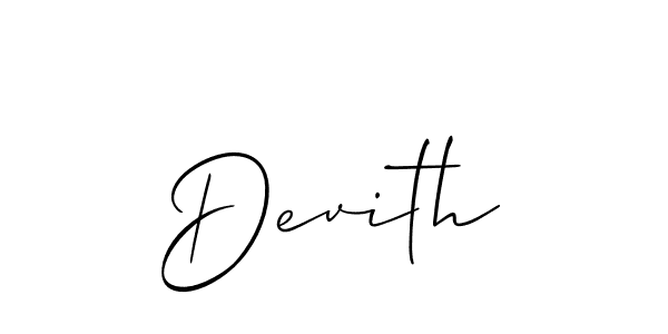 Design your own signature with our free online signature maker. With this signature software, you can create a handwritten (Allison_Script) signature for name Devith. Devith signature style 2 images and pictures png