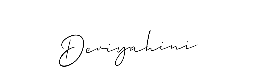 Design your own signature with our free online signature maker. With this signature software, you can create a handwritten (Allison_Script) signature for name Deviyahini. Deviyahini signature style 2 images and pictures png