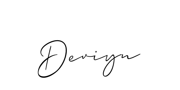 Deviyn stylish signature style. Best Handwritten Sign (Allison_Script) for my name. Handwritten Signature Collection Ideas for my name Deviyn. Deviyn signature style 2 images and pictures png