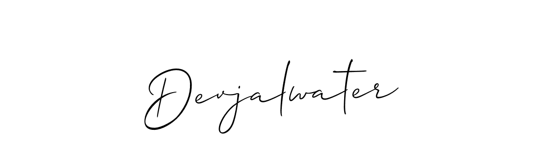 Use a signature maker to create a handwritten signature online. With this signature software, you can design (Allison_Script) your own signature for name Devjalwater. Devjalwater signature style 2 images and pictures png