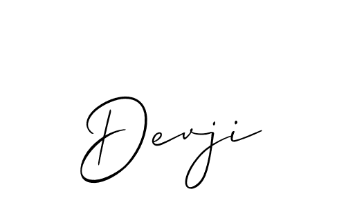 Use a signature maker to create a handwritten signature online. With this signature software, you can design (Allison_Script) your own signature for name Devji. Devji signature style 2 images and pictures png