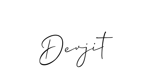 Design your own signature with our free online signature maker. With this signature software, you can create a handwritten (Allison_Script) signature for name Devjit. Devjit signature style 2 images and pictures png