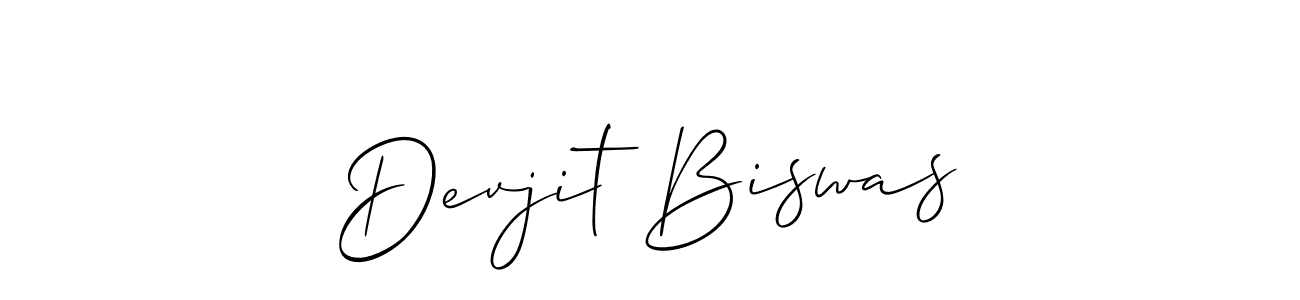 Use a signature maker to create a handwritten signature online. With this signature software, you can design (Allison_Script) your own signature for name Devjit Biswas. Devjit Biswas signature style 2 images and pictures png