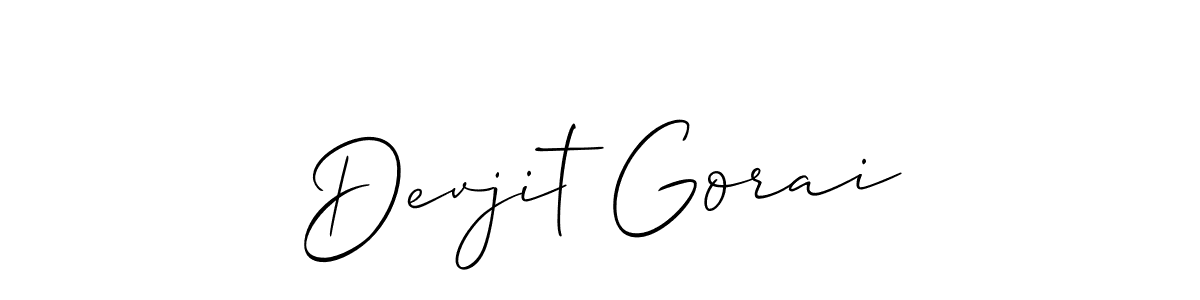 The best way (Allison_Script) to make a short signature is to pick only two or three words in your name. The name Devjit Gorai include a total of six letters. For converting this name. Devjit Gorai signature style 2 images and pictures png