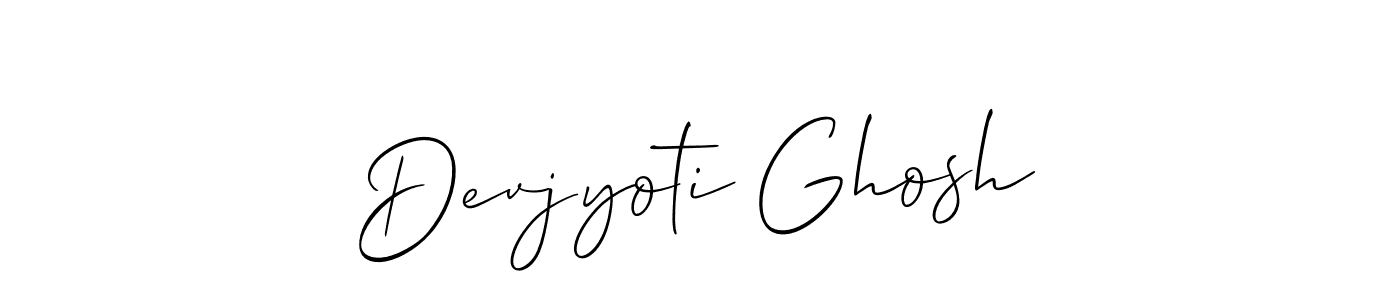 The best way (Allison_Script) to make a short signature is to pick only two or three words in your name. The name Devjyoti Ghosh include a total of six letters. For converting this name. Devjyoti Ghosh signature style 2 images and pictures png