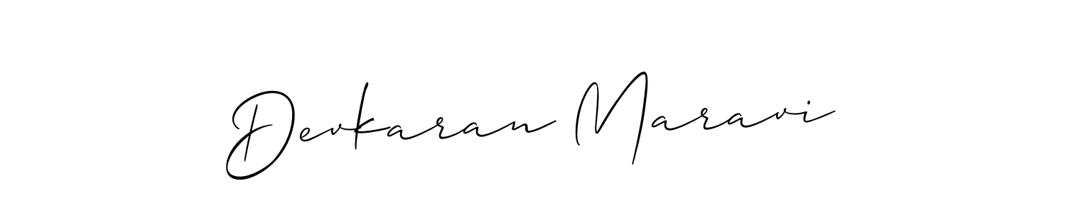 Use a signature maker to create a handwritten signature online. With this signature software, you can design (Allison_Script) your own signature for name Devkaran Maravi. Devkaran Maravi signature style 2 images and pictures png