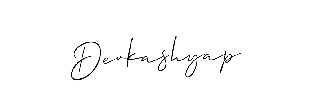 Create a beautiful signature design for name Devkashyap. With this signature (Allison_Script) fonts, you can make a handwritten signature for free. Devkashyap signature style 2 images and pictures png