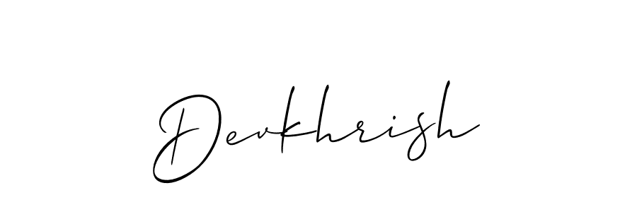 How to Draw Devkhrish signature style? Allison_Script is a latest design signature styles for name Devkhrish. Devkhrish signature style 2 images and pictures png