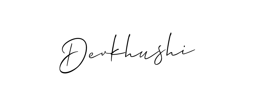 Similarly Allison_Script is the best handwritten signature design. Signature creator online .You can use it as an online autograph creator for name Devkhushi. Devkhushi signature style 2 images and pictures png