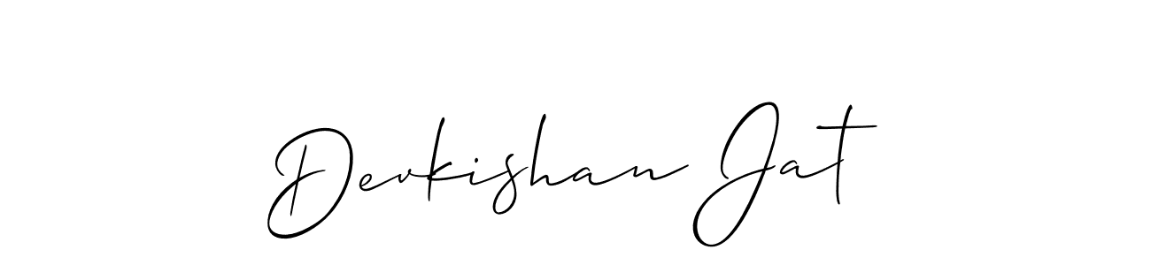 Use a signature maker to create a handwritten signature online. With this signature software, you can design (Allison_Script) your own signature for name Devkishan Jat. Devkishan Jat signature style 2 images and pictures png