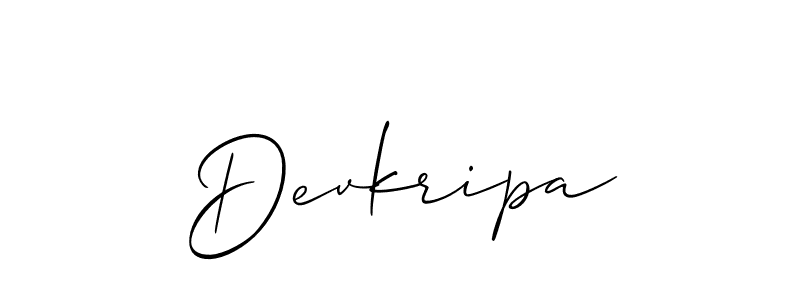 Use a signature maker to create a handwritten signature online. With this signature software, you can design (Allison_Script) your own signature for name Devkripa. Devkripa signature style 2 images and pictures png