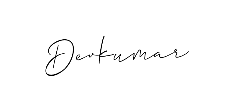 Devkumar stylish signature style. Best Handwritten Sign (Allison_Script) for my name. Handwritten Signature Collection Ideas for my name Devkumar. Devkumar signature style 2 images and pictures png