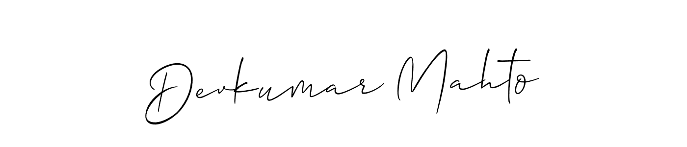 It looks lik you need a new signature style for name Devkumar Mahto. Design unique handwritten (Allison_Script) signature with our free signature maker in just a few clicks. Devkumar Mahto signature style 2 images and pictures png