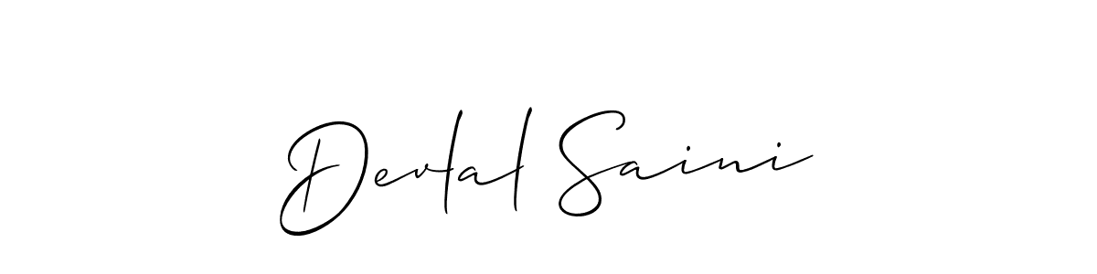 Make a beautiful signature design for name Devlal Saini. With this signature (Allison_Script) style, you can create a handwritten signature for free. Devlal Saini signature style 2 images and pictures png