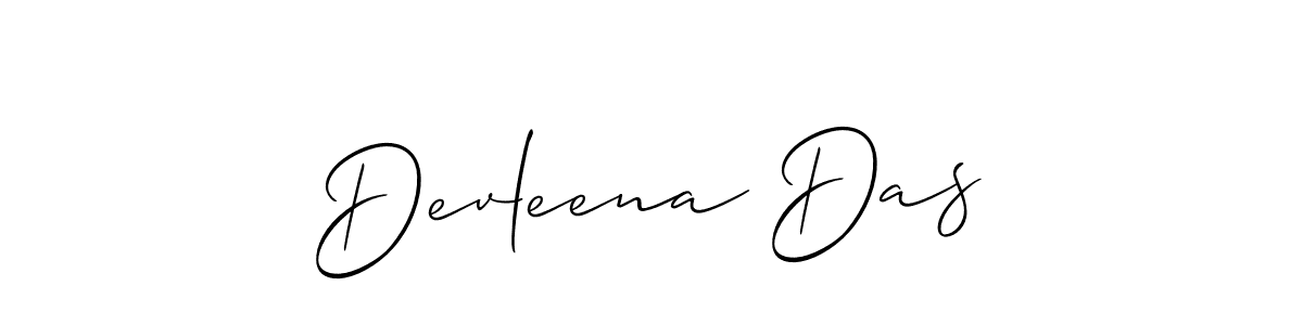 How to make Devleena Das name signature. Use Allison_Script style for creating short signs online. This is the latest handwritten sign. Devleena Das signature style 2 images and pictures png