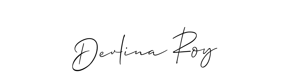 You should practise on your own different ways (Allison_Script) to write your name (Devlina Roy) in signature. don't let someone else do it for you. Devlina Roy signature style 2 images and pictures png
