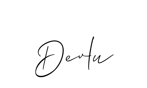 Make a short Devlu signature style. Manage your documents anywhere anytime using Allison_Script. Create and add eSignatures, submit forms, share and send files easily. Devlu signature style 2 images and pictures png