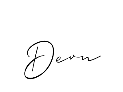 The best way (Allison_Script) to make a short signature is to pick only two or three words in your name. The name Devn include a total of six letters. For converting this name. Devn signature style 2 images and pictures png
