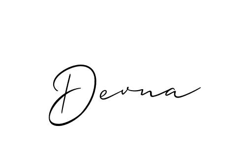 if you are searching for the best signature style for your name Devna. so please give up your signature search. here we have designed multiple signature styles  using Allison_Script. Devna signature style 2 images and pictures png