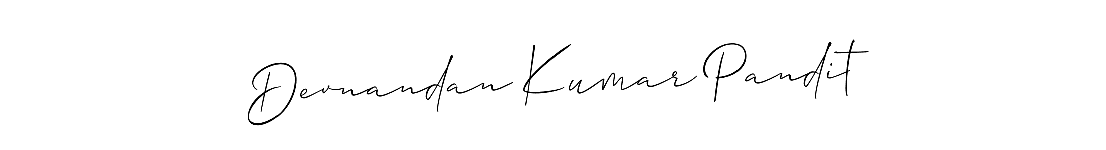 Make a beautiful signature design for name Devnandan Kumar Pandit. With this signature (Allison_Script) style, you can create a handwritten signature for free. Devnandan Kumar Pandit signature style 2 images and pictures png